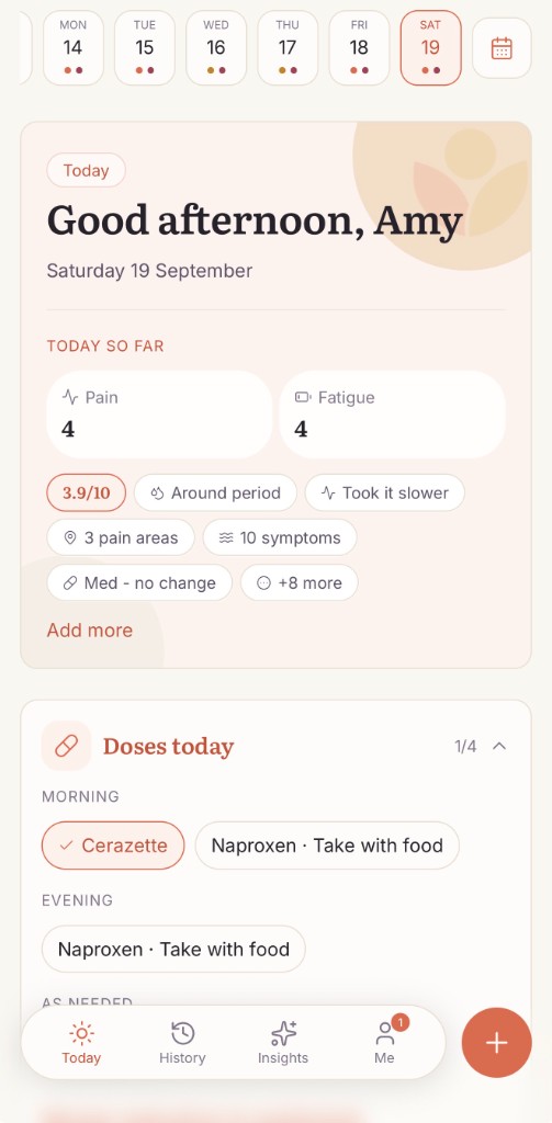 Orvella Today with a logged day